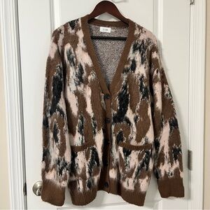 Bluivy Women's Cozy Multicolor Boho Cardigan Colorful Sweater Contemporary M/L